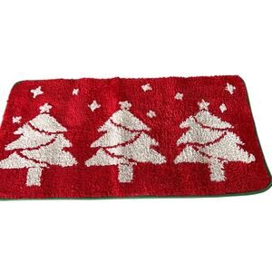 Christmas Tree Door Mat Throw Rug Non Skid Back Holiday Festive Decor